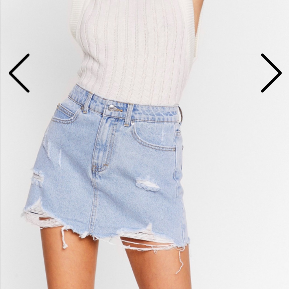 Nasty Gal Light Blue Denim Skirt